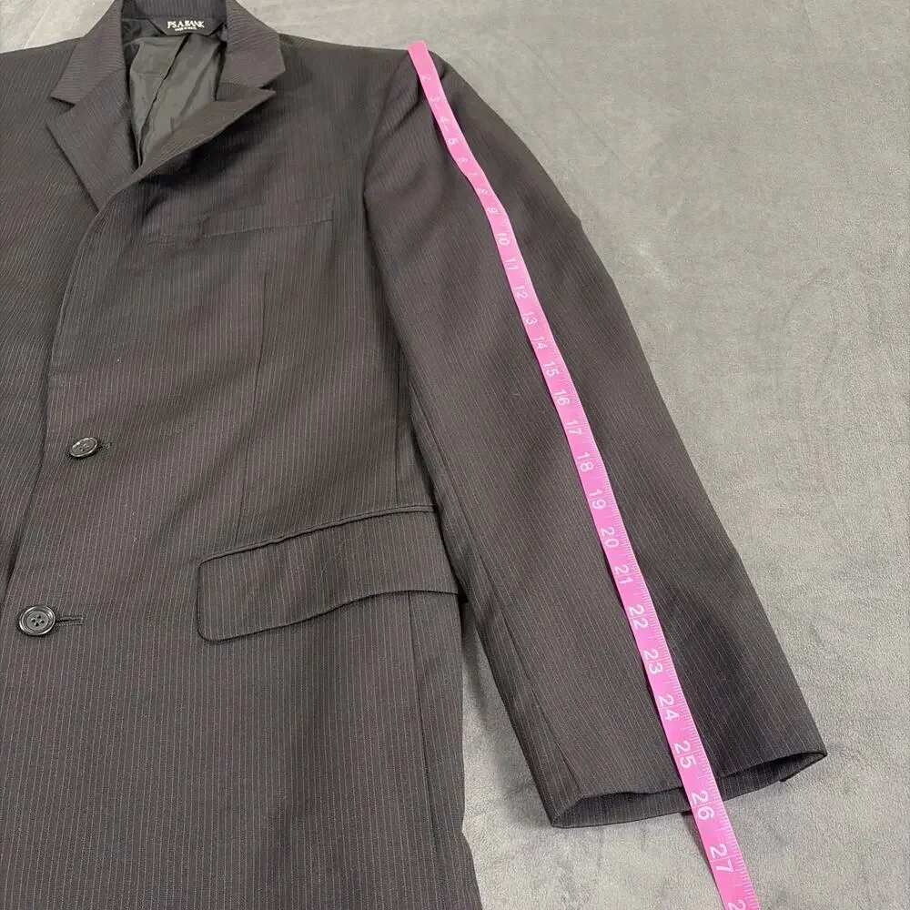 40L Joseph A Bank Black PinStripe Two Button Men's Suit Pants Flat-Front